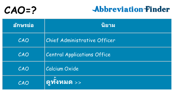 อะไรไม่ cao ถึง