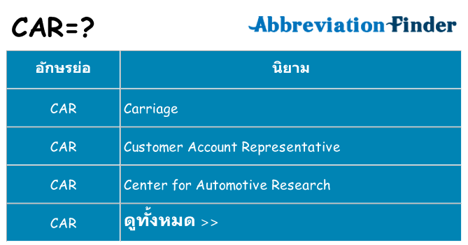 อะไรไม่ car ถึง