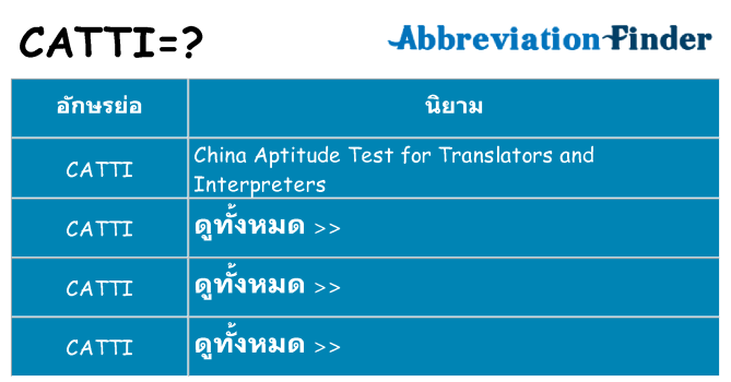 อะไรไม่ catti ถึง