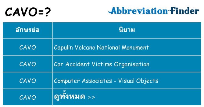 อะไรไม่ cavo ถึง