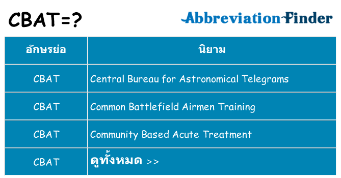 อะไรไม่ cbat ถึง