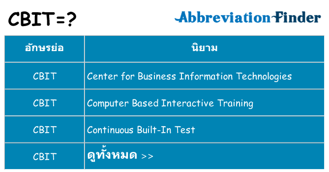 อะไรไม่ cbit ถึง