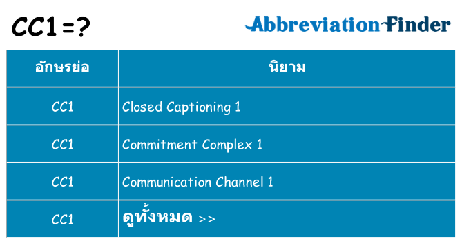 อะไรไม่ cc1 ถึง