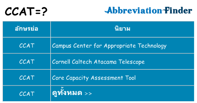 อะไรไม่ ccat ถึง