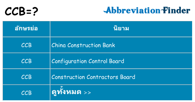 อะไรไม่ ccb ถึง