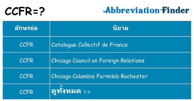 อะไรไม่ ccfr ถึง