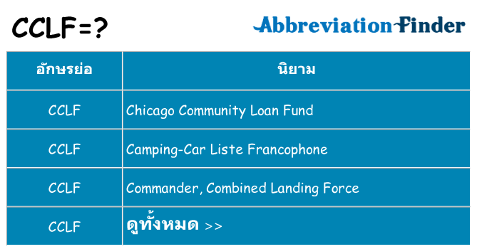 อะไรไม่ cclf ถึง