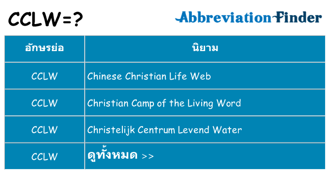 อะไรไม่ cclw ถึง