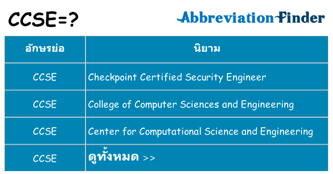 อะไรไม่ ccse ถึง