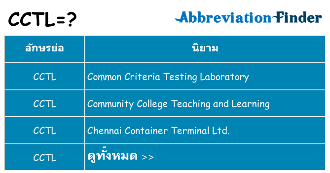 อะไรไม่ cctl ถึง