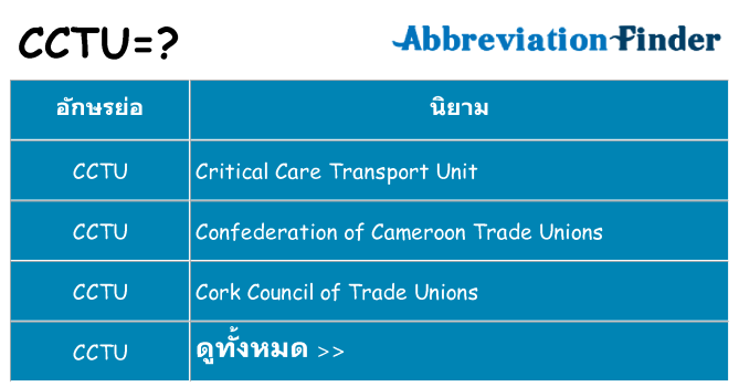 อะไรไม่ cctu ถึง