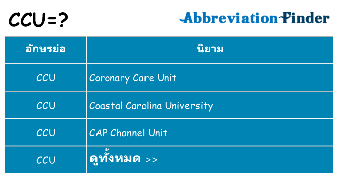 อะไรไม่ ccu ถึง