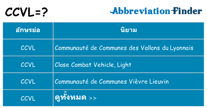 อะไรไม่ ccvl ถึง