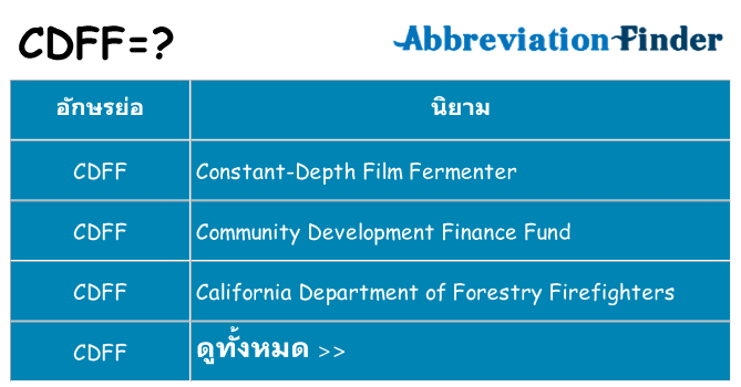 อะไรไม่ cdff ถึง