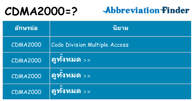 อะไรไม่ cdma2000 ถึง