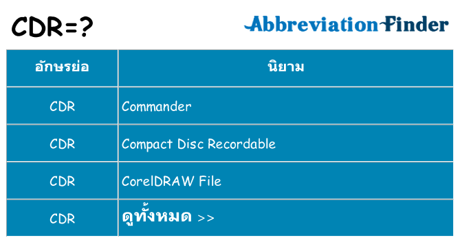 อะไรไม่ cdr ถึง