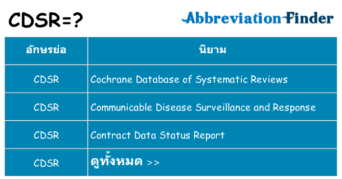 อะไรไม่ cdsr ถึง