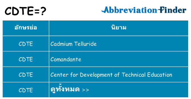 อะไรไม่ cdte ถึง