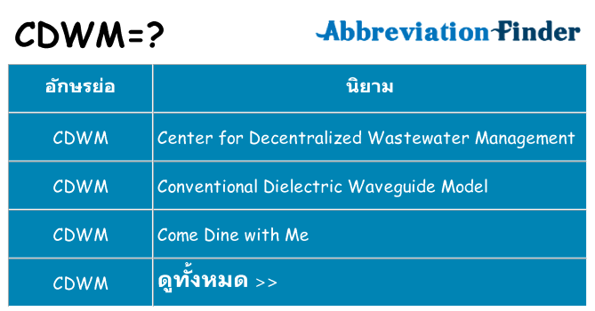 อะไรไม่ cdwm ถึง