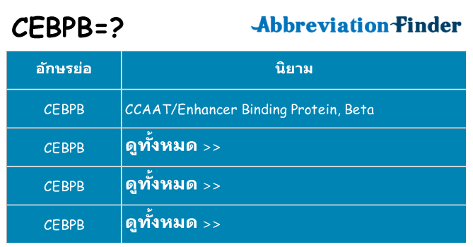 อะไรไม่ cebpb ถึง
