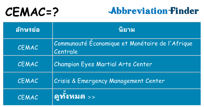 อะไรไม่ cemac ถึง