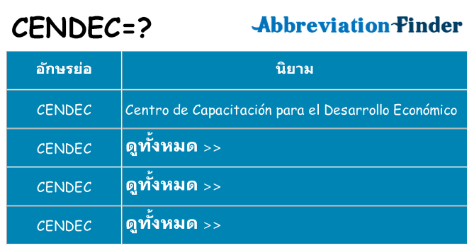 อะไรไม่ cendec ถึง