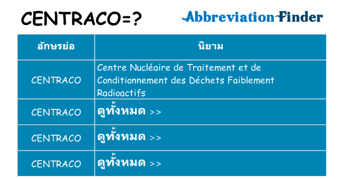 อะไรไม่ centraco ถึง