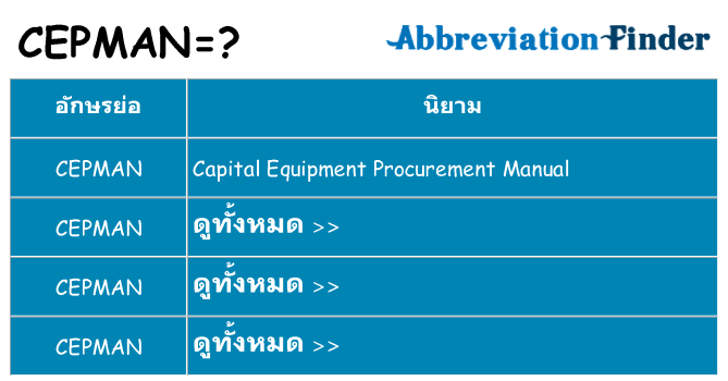 อะไรไม่ cepman ถึง