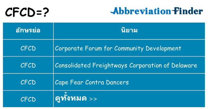 อะไรไม่ cfcd ถึง
