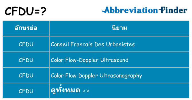อะไรไม่ cfdu ถึง