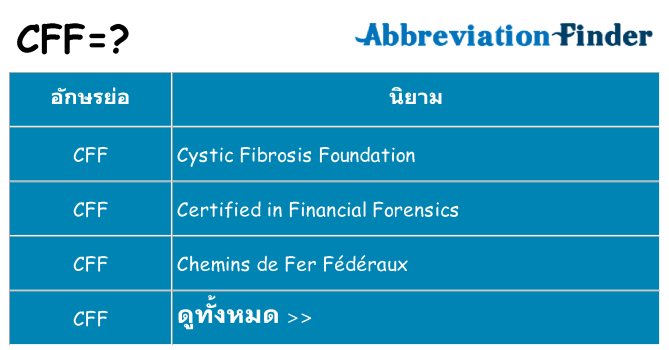 อะไรไม่ cff ถึง