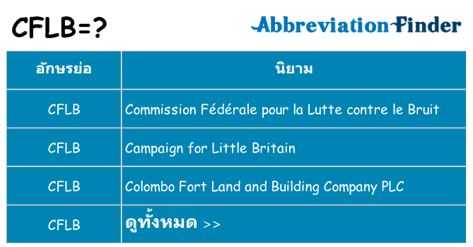 อะไรไม่ cflb ถึง