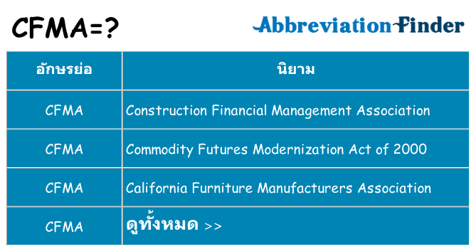 อะไรไม่ cfma ถึง