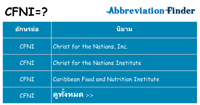 อะไรไม่ cfni ถึง