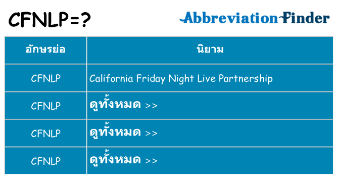 อะไรไม่ cfnlp ถึง