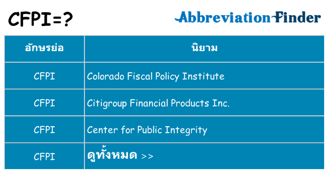 อะไรไม่ cfpi ถึง