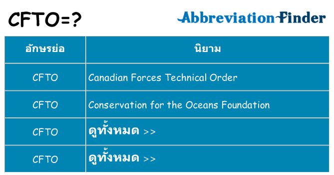อะไรไม่ cfto ถึง