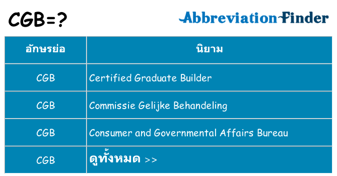 อะไรไม่ cgb ถึง