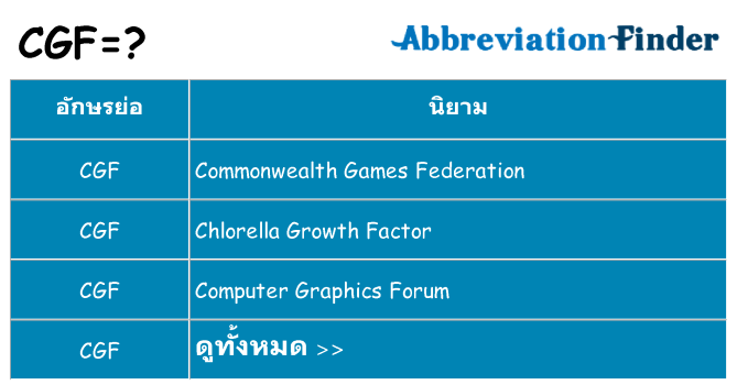 อะไรไม่ cgf ถึง