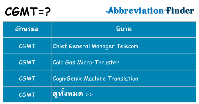 อะไรไม่ cgmt ถึง