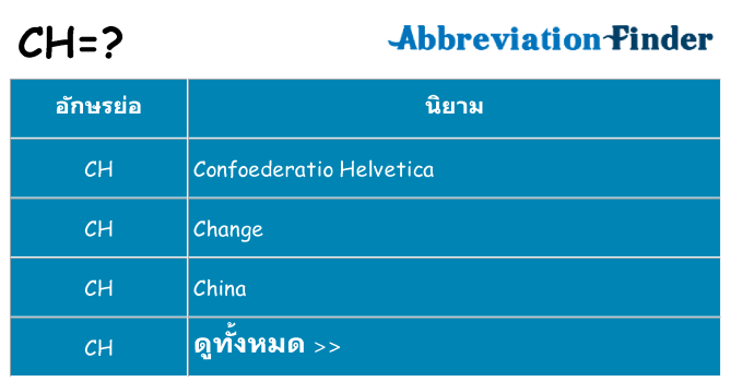 อะไรไม่ ch ถึง