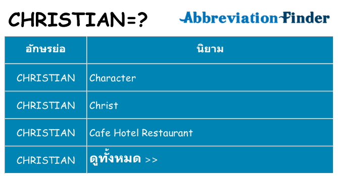 อะไรไม่ christian ถึง