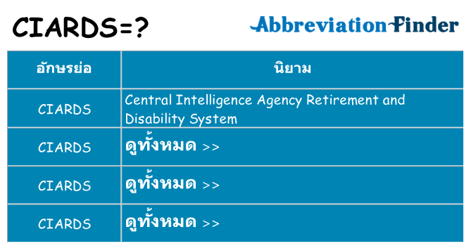 อะไรไม่ ciards ถึง