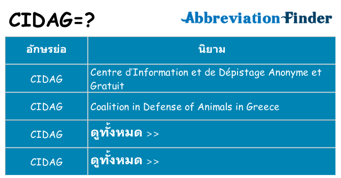 อะไรไม่ cidag ถึง