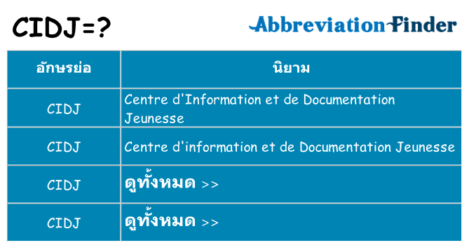 อะไรไม่ cidj ถึง