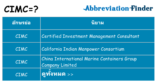อะไรไม่ cimc ถึง