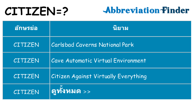 อะไรไม่ citizen ถึง