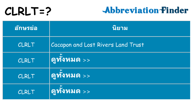 อะไรไม่ clrlt ถึง