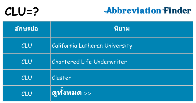 อะไรไม่ clu ถึง
