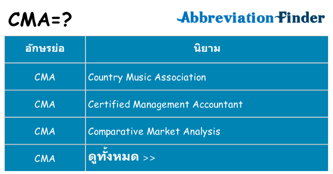 อะไรไม่ cma ถึง